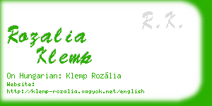rozalia klemp business card